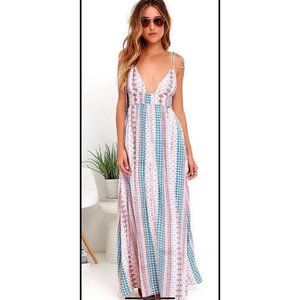 Lulus Shoulder Tie Maxi Dress